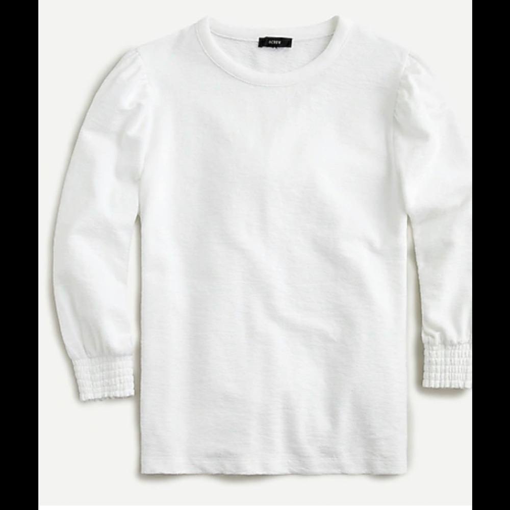 White three quarter length-smock-sleeve JCrew top!